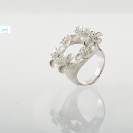 6 virágos Pilisi len ezüst gyűrű