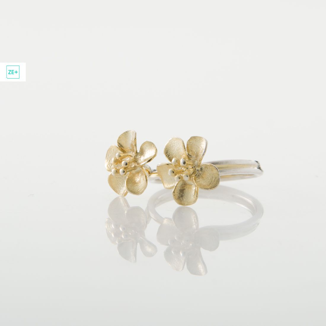 2 aranyvirágos Pilisi len ezüst gyűrű